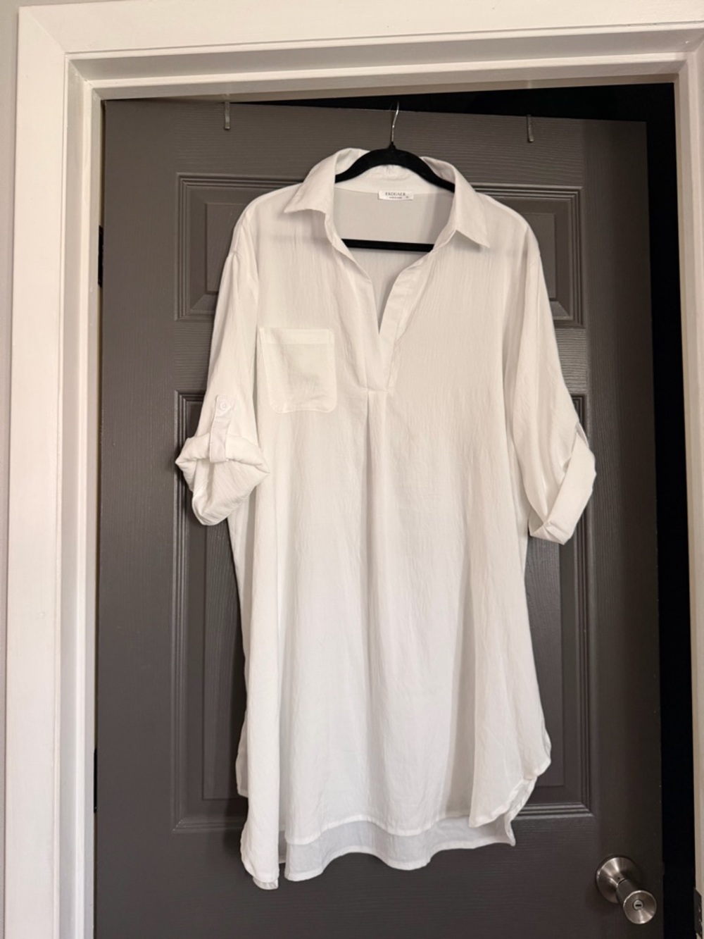 Lightweight White Collared Tunic Shirt